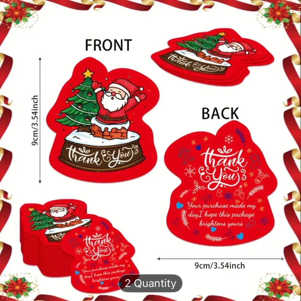 Red Santa Thank You Cards 25ct- NIP